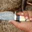 The Artisan's Edge: Premium Handmade Damascus Steel Hunting Knife | Camel Bone & Brass Details | 9 Inches | KBS Knives - Korvel