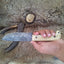 The Wilderness Edge: Premium Custom Damascus Steel Hunting Knife | Bone Grip | 10-Inch | KBS Knives - Korvel