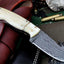 Artisan Crafted Damascus Steel Guthook Skinning Knife - Korvel