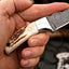Artisan Crafted Mini Skinner Knife with New Zealand Red Stag Antler Handle - Korvel