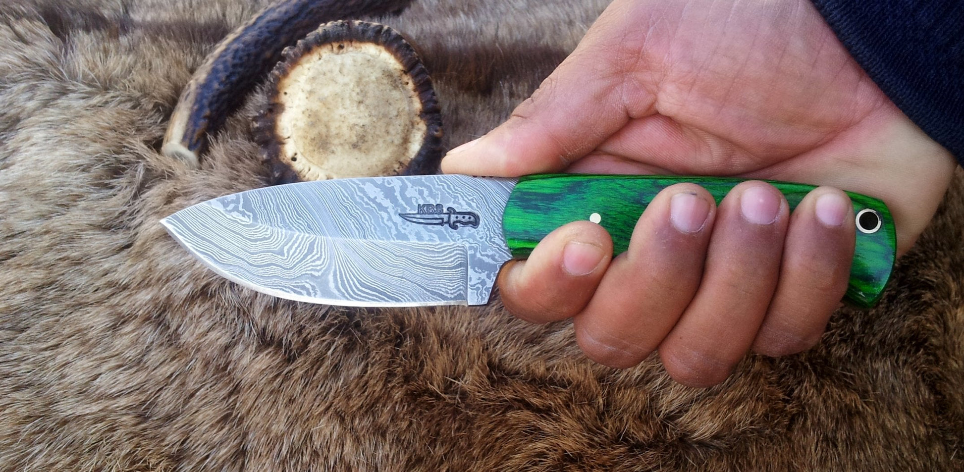 Premium Custom Full Tang Damascus Steel Bushcraft Knife - Korvel