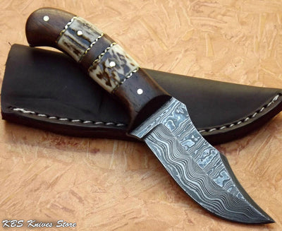 Premium Damascus Steel Skinning Knife for Outdoor Adventures - Korvel