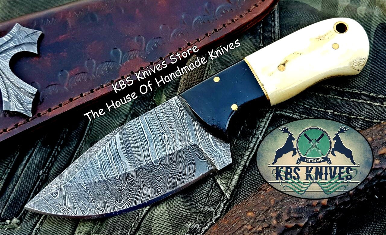 Premium Custom Damascus Steel Skinner Knife for Outdoor Adventures - Korvel