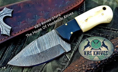 Premium Custom Damascus Steel Skinner Knife for Outdoor Adventures - Korvel