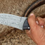 The Ultimate Hunter: Custom Damascus Steel Fixed-Blade Knife | Camel Bone & Exotic Wood | 10-Inch | KBS Knives - Korvel