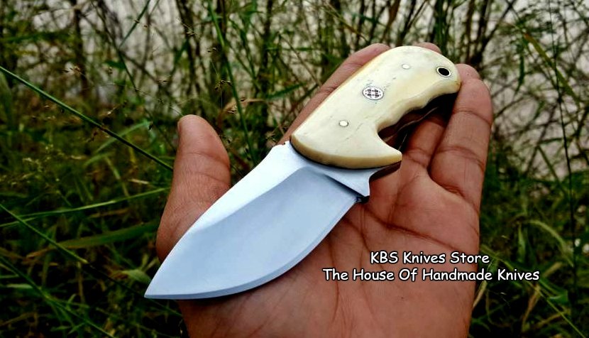 Premium Custom D2 Steel EDC Skinner Knife with Camel Bone Handle - Korvel