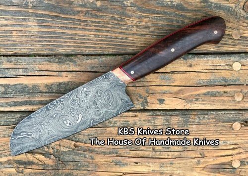 Premium Handmade Damascus Steel Santoku Chef Knife - Full Tang Design - Korvel