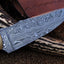 Premium Custom Damascus Deer Hunting Knife | 10" | Bone Grip | KBS Knives - Korvel