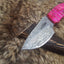 Vibrant Pink Pakka Wood Damascus Steel Skinning Knife – 7-Inch Precision Tool - Korvel