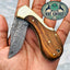 Exquisite Damascus Steel Folding Pocket Knife with Elegant Rosewood Handle - Korvel