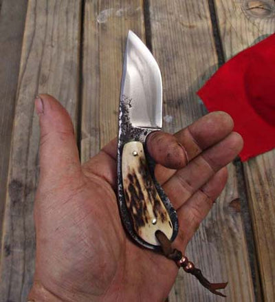 Premium Handcrafted 1095 Steel Mini EDC Skinner Knife with Antler Handle - Korvel
