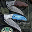 Artisan Crafted Damascus Steel Folding Knife - Custom Handmade - Korvel