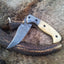 Premium Damascus Steel Folding Pocket Knife with Elegant Bone Handle – BoneCraft Edition - Korvel
