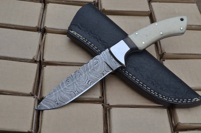 Premium Custom Damascus Steel Hunting and Skinning Knife - Korvel