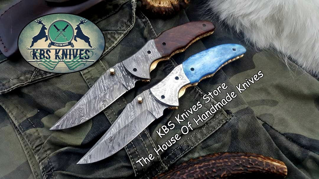 Artisan Crafted Damascus Steel Folding Knife - Custom Handmade - Korvel
