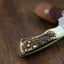 Premium Custom Twist Damascus Hunting Knife with Red Stag Handle - Korvel