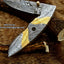 MasterCraft Handcrafted Damascus Steel Folding Knife with Elegant Steel & Brass Handle - Korvel