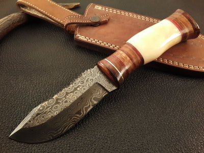 Exquisite Handcrafted Damascus Steel Knife with RainDrop Design - Korvel