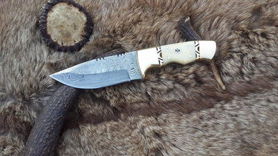 Artisan Crafted Damascus Steel Hunting and Skinning Knife - Korvel