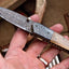 Buffalo Horn Damascus Steel Folding Knife - Everyday Essential - Korvel