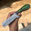Exquisite Full Tang Damascus Steel Straight Razor with Luxurious Pakka Wood Handle - Leather Case Included - Exclusive to KBS Knives Store - Korvel