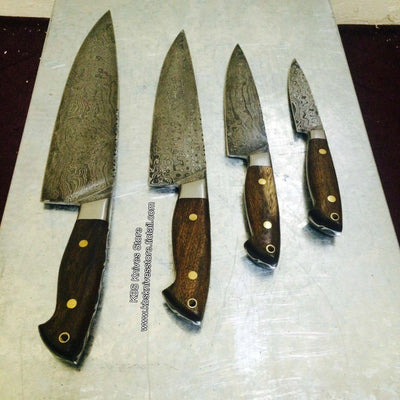 Artisan Crafted Damascus Steel Chef Knife Set for Culinary Excellence - Korvel