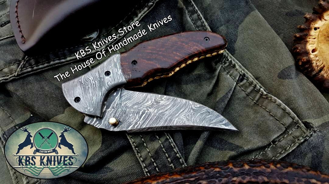 Exquisite Handmade Damascus Steel Folding Knife - Korvel