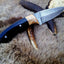 Exquisite Damascus Double Edge Knife with Buffalo Horn Handle - Korvel