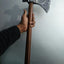 Custom Viking Smoke Pine Tomahawk Axe - Damascus Steel with Rosewood Handle & Leather Sheath - Korvel