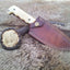 The Wilderness Edge: Premium Custom Damascus Steel Hunting Knife | Bone Grip | 10-Inch | KBS Knives - Korvel