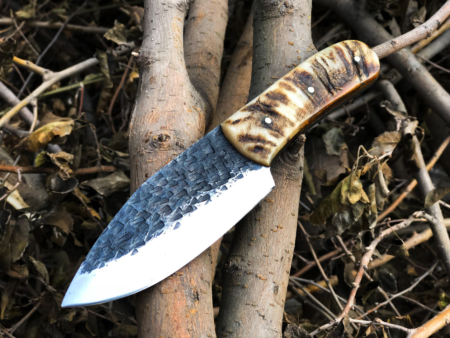 Premium Handmade Full Tang 1095 Steel Skinner Knife with Leather Sheath - Korvel