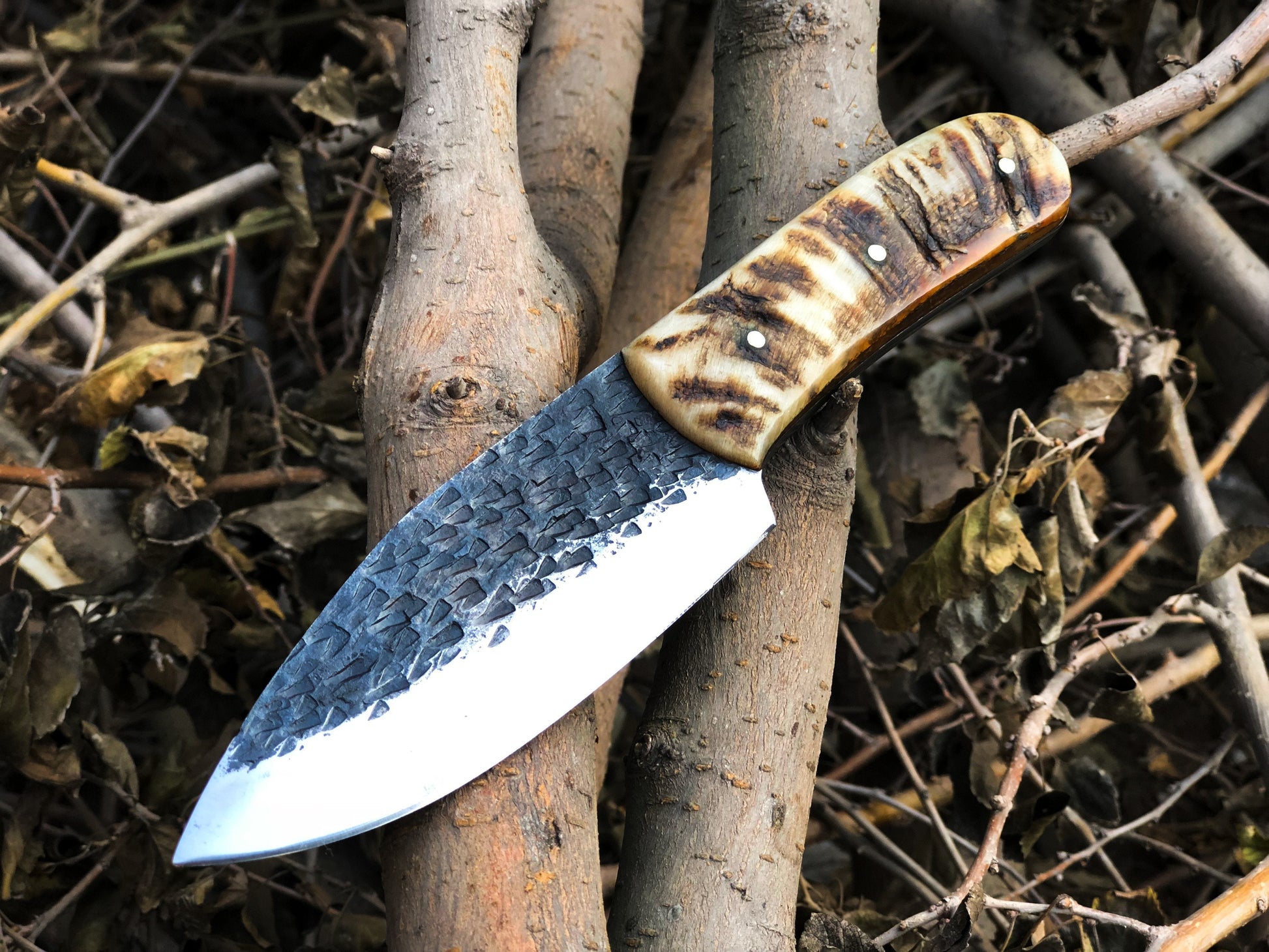 Premium Handmade Full Tang 1095 Steel Skinner Knife with Leather Sheath - Korvel
