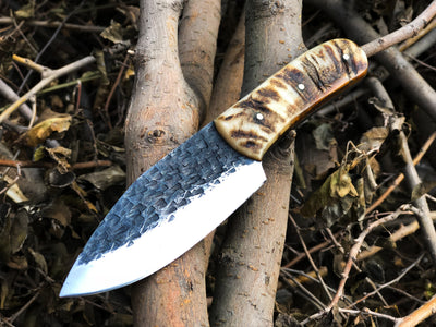 Premium Handmade Full Tang 1095 Steel Skinner Knife with Leather Sheath - Korvel
