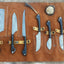 Artisan 6-Piece Damascus Steel Knife Collection with Buffalo Horn Handles for Game Processing - Korvel