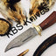 Exquisite Handmade Raindrop Pattern Damascus Steel Hunting Knife - Korvel