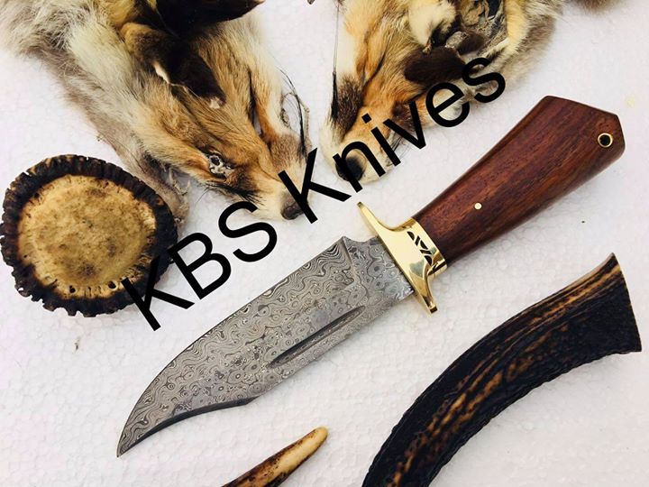 Exquisite Handmade Raindrop Pattern Damascus Steel Hunting Knife - Korvel