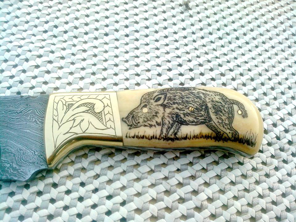 Exquisite Damascus Steel Slim Knife - Korvel