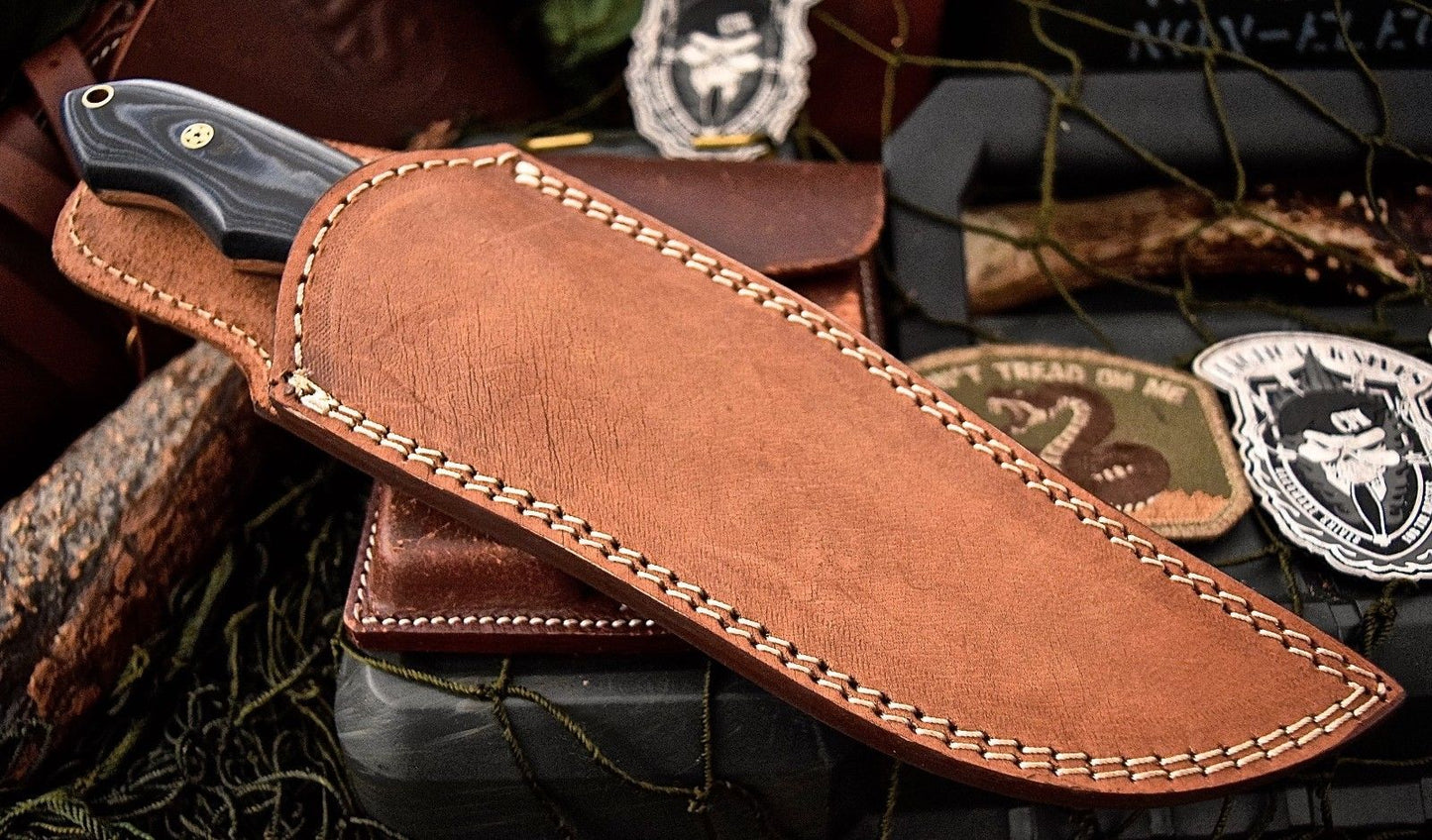 Premium Custom Hunters Knife with Damascus Steel Blade - Korvel