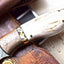 Exquisite Custom Damascus Wood Hunting Knife with New Zealand Red Stag Handle - Korvel