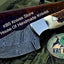 Artisan Crafted Damascus Steel Skinner Knife with Antler Handle - Korvel