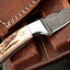 Artisan Crafted Damascus Steel EDC Mini Knife with Antler Handle - Korvel