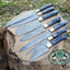 Premium Full Tang Damascus Steel Kitchen Knife Set with Exotic Wood Handles - Korvel