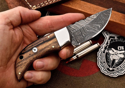 Premium Custom Damascus Steel Hunting and Camping Knife - Korvel