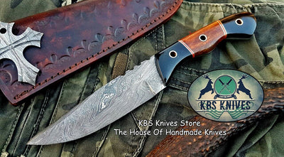 Premium Custom Damascus Steel Hunting and Skinning Knife - Korvel