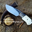 Artisan 1095 Forged Steel Skinning Knife with Buffalo Horn & Camel Bone Handle - 8 Inch Hunting Tool - Korvel
