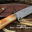 KBS Knives: Exquisite 12-Inch Damascus Hunting Knife with Colorful Camel Bone Handle - Korvel