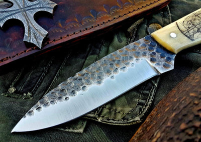 Artisan Forged 1095 High Carbon Steel Hunting Knife for Outdoor Adventures - Korvel