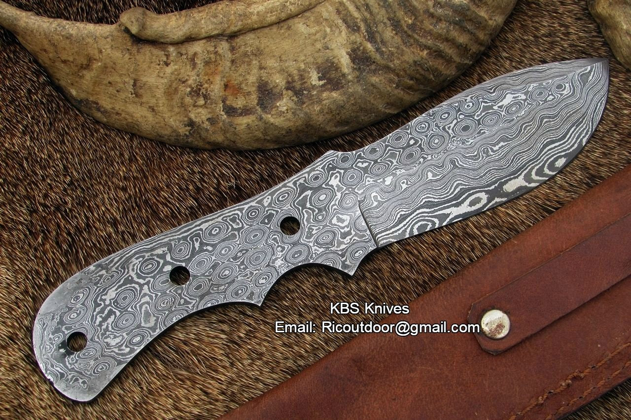 Premium Damascus Steel Blank Blade for Crafting - Korvel