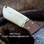 Artisan Lamb Skinner Knife – Premium Damascus Steel with Elegant Bone & Rosewood Handle - Korvel