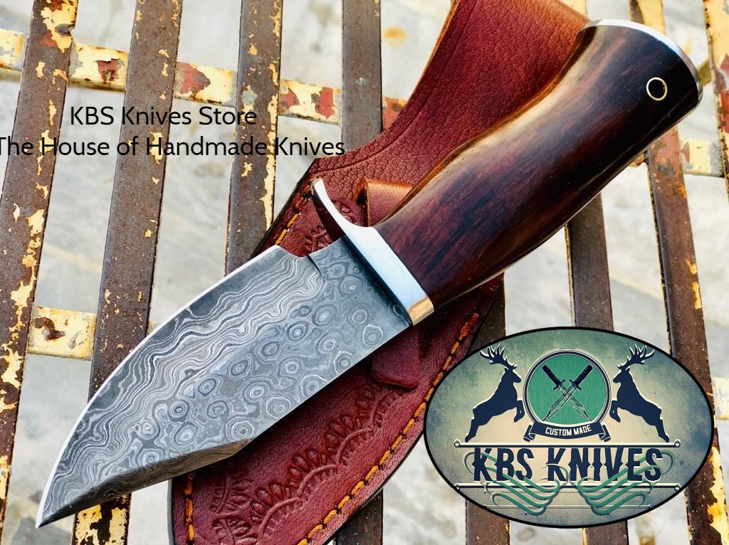 Premium Custom Handmade Raindrop Damascus Steel Hunting Knives - Korvel